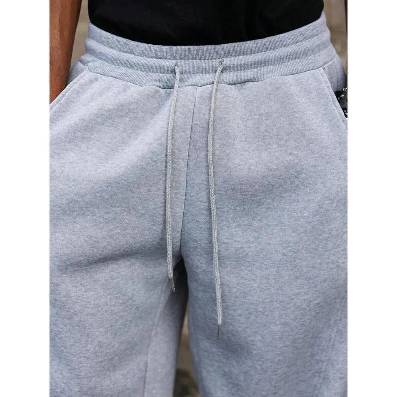 Men's straight-leg high waist casual pants in bamboo fibre with rabbit fur composition