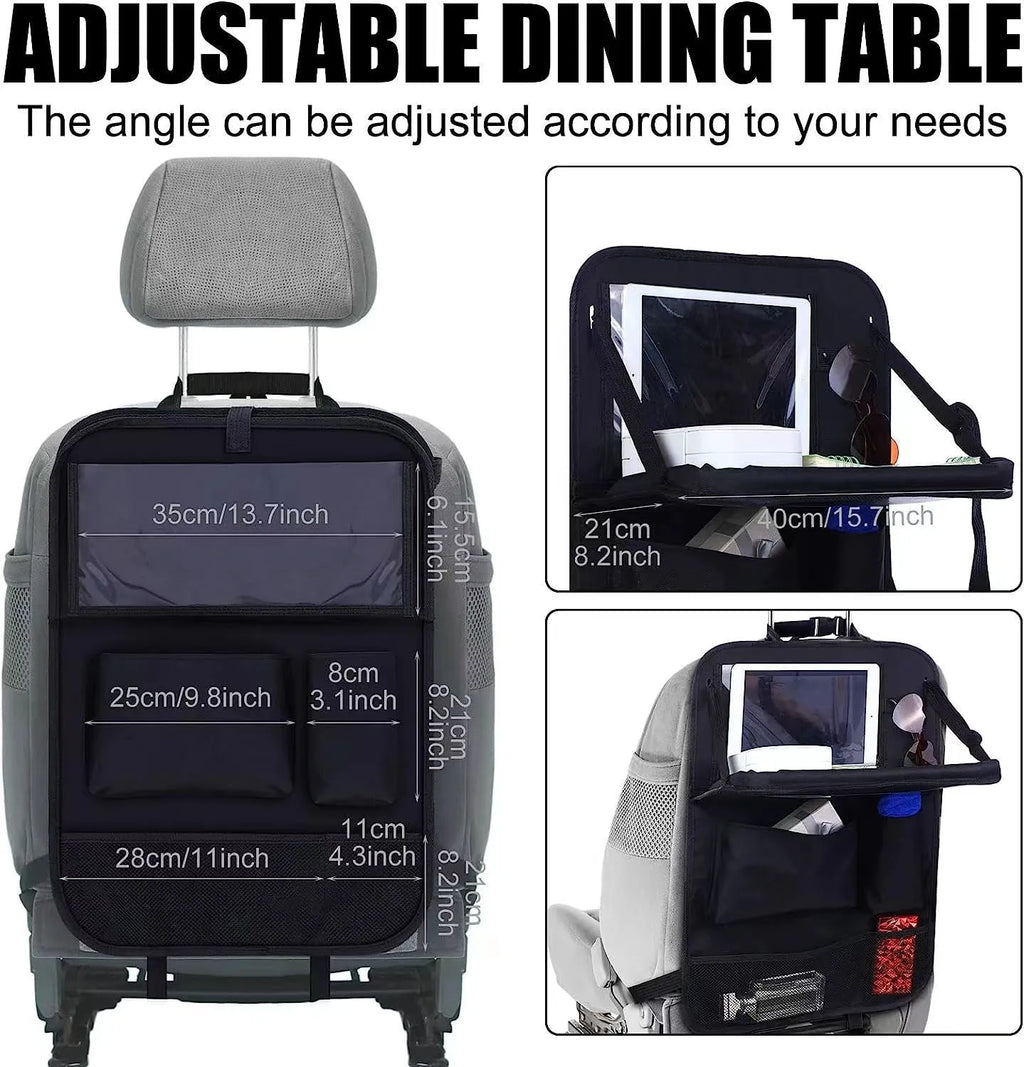 Black Oxford cloth car seat back buggy organiser with hanging design for pushchair storage