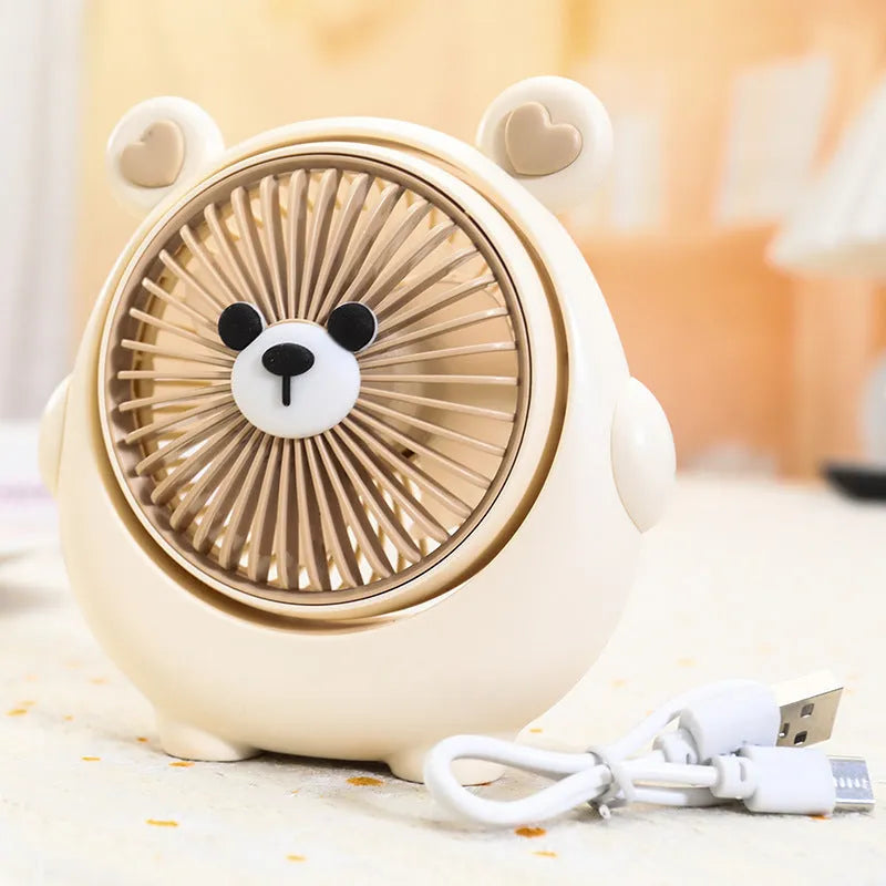 Cute dog-themed USB desktop electric fan with 3 speed settings in various colour options