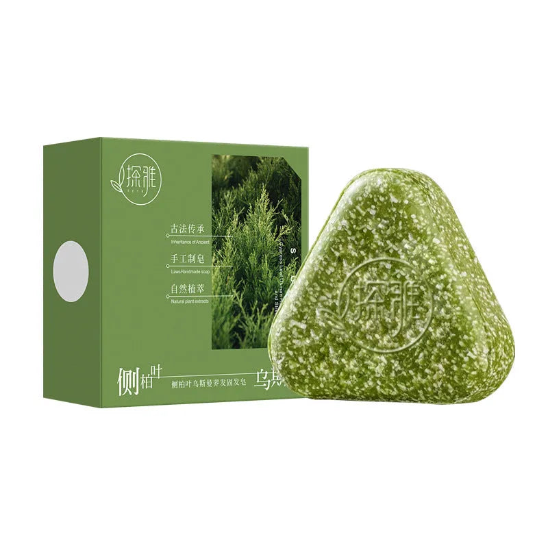 Chinese Arborvitae Twig Usman herbal hair fixing soap bar, 120g cleansing bar for hair and face