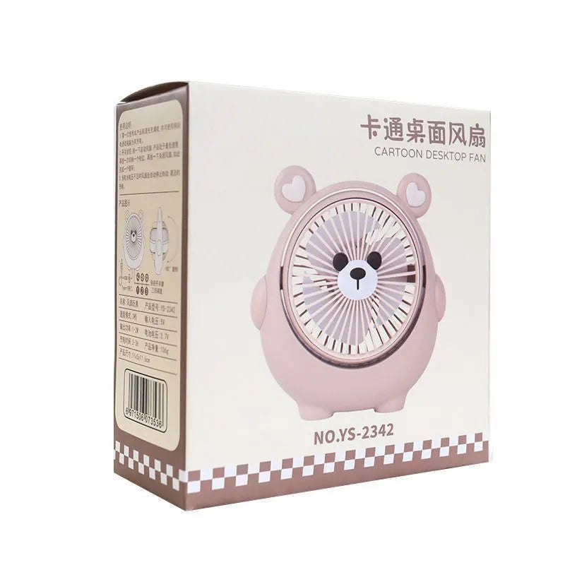 Cute dog-themed USB desktop electric fan with 3 speed settings in various colour options