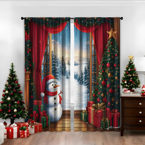3D digitally printed Christmas curtain panel showing one of fifteen European design options