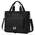Insulated cube-style hiking bag with removable shoulder strap and side pocket in Oxford cloth