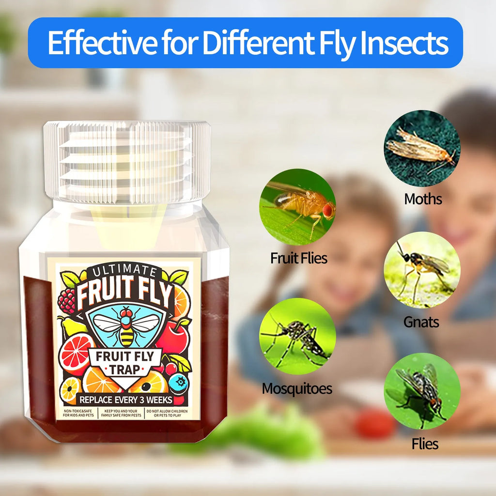 Bottle of fruit fly bait liquid for homemade traps with SK003 specifications