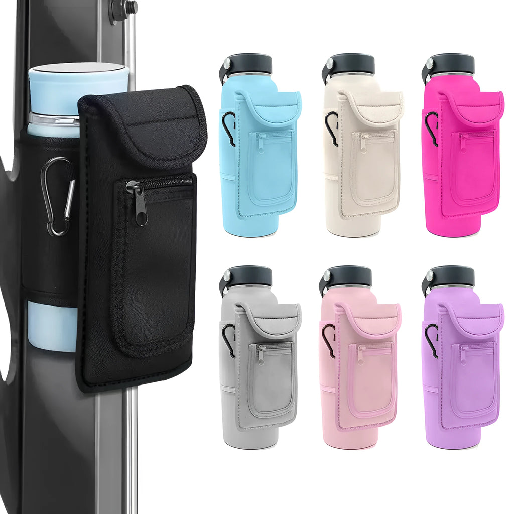 Cloth fitness bottle sleeve for large kettles with magnetic or carabiner fastening in multiple colours.