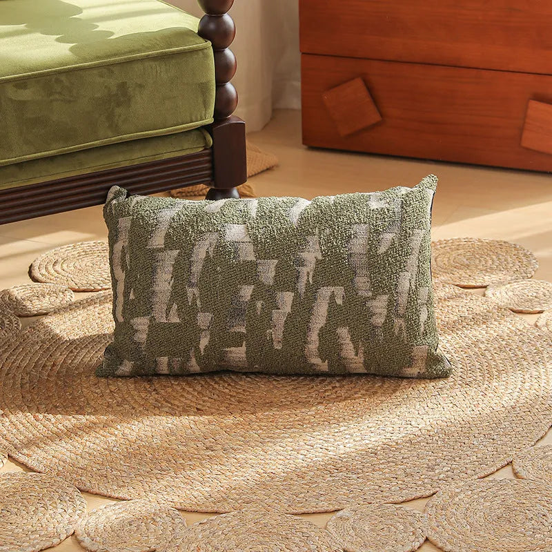 Square Jacquard cushion cover with yarn-dyed floral pattern in various colours, shown at 45cm size.
