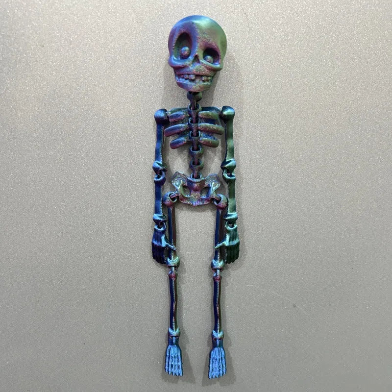 3D printed PLA skull ornament refrigerator magnet in assorted colours, 18cm high.