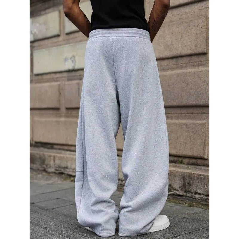 Men's straight-leg high waist casual pants in bamboo fibre with rabbit fur composition
