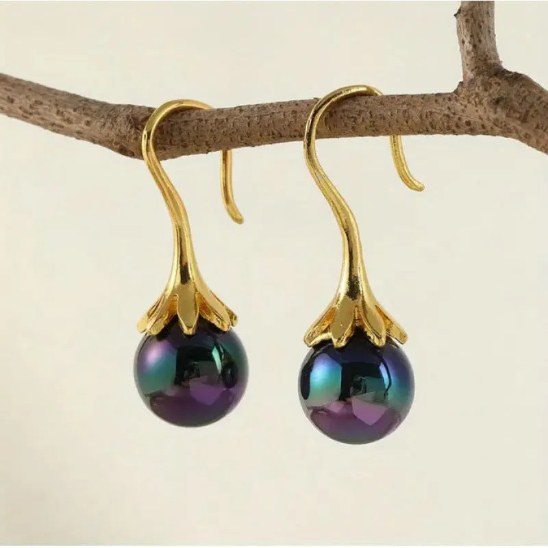 Retro fashion women's earrings with imitation gold electroplated finish and personalised creative design