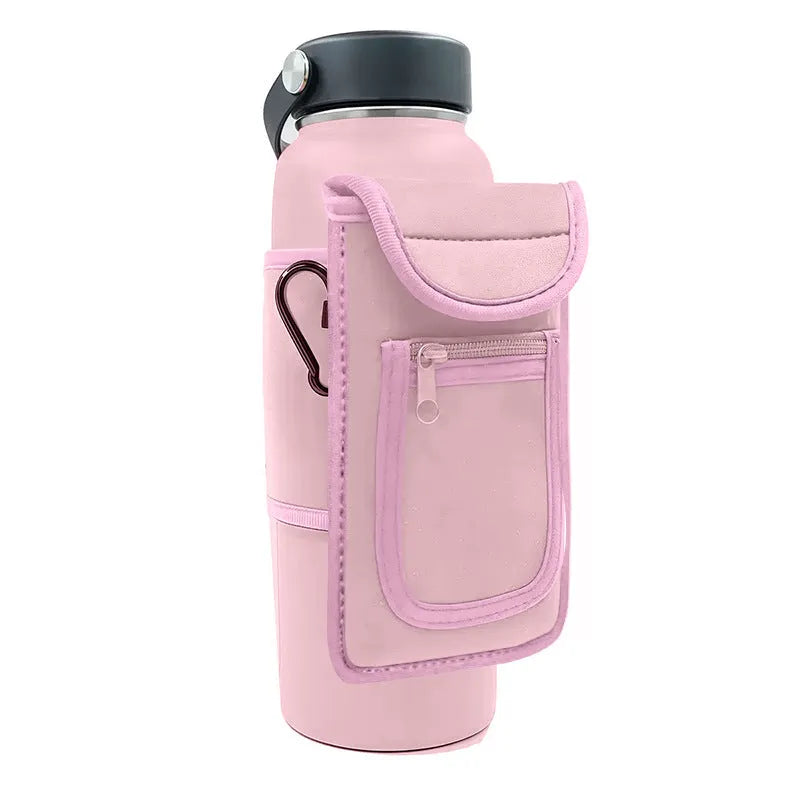 Cloth fitness bottle sleeve for large kettles with magnetic or carabiner fastening in multiple colours.