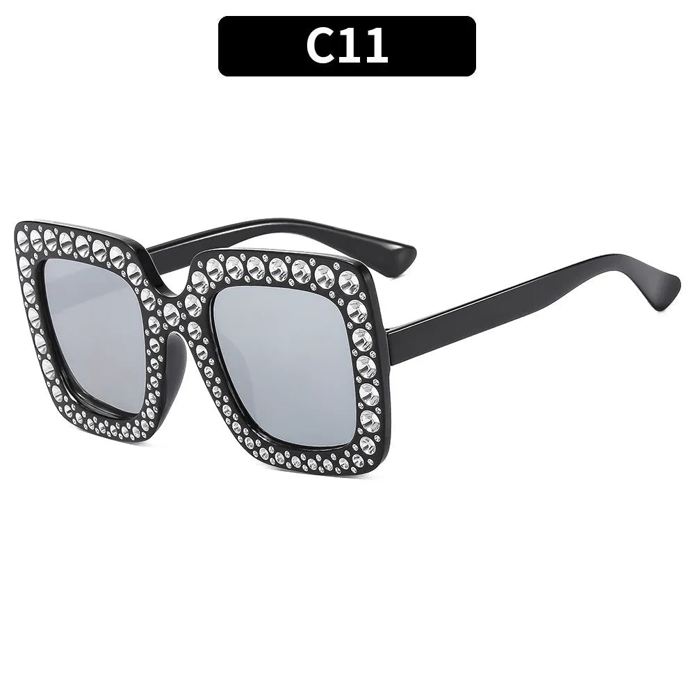 Plastic box sunglasses with multiple colour combinations including black frame grey piece and bright coloured options