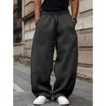 Men's straight-leg high waist casual pants in bamboo fibre with rabbit fur composition