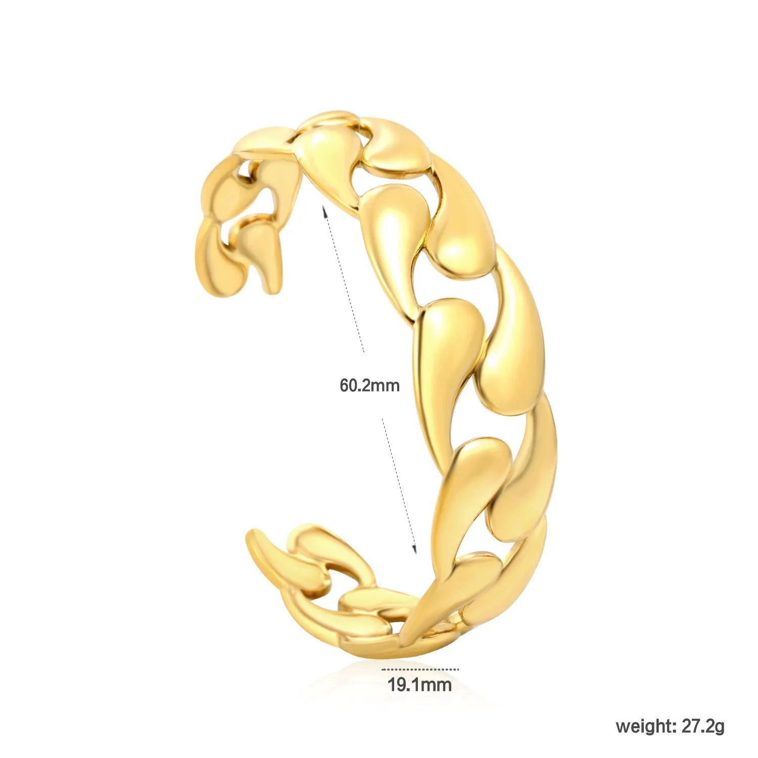 Women's stainless steel adjustable bracelet with alloy detailing in gold and silver tone colour options