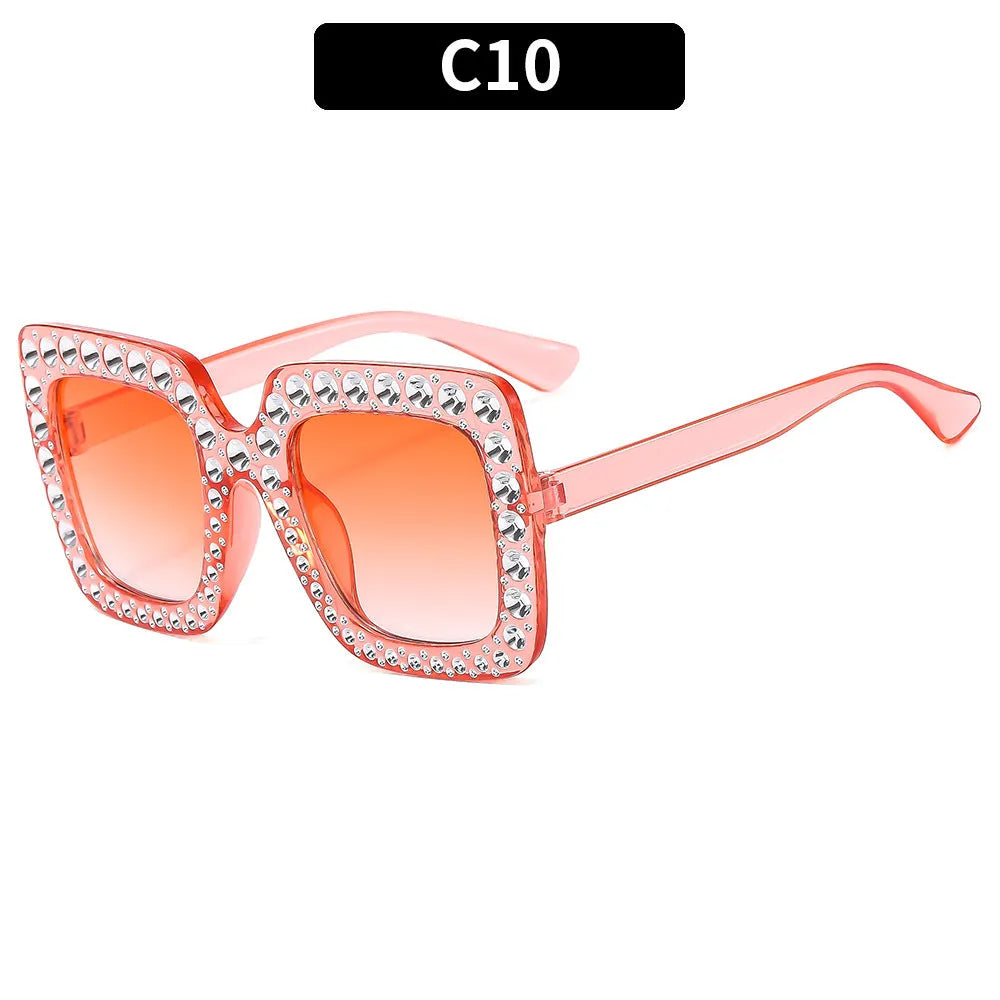 Plastic box sunglasses with multiple colour combinations including black frame grey piece and bright coloured options