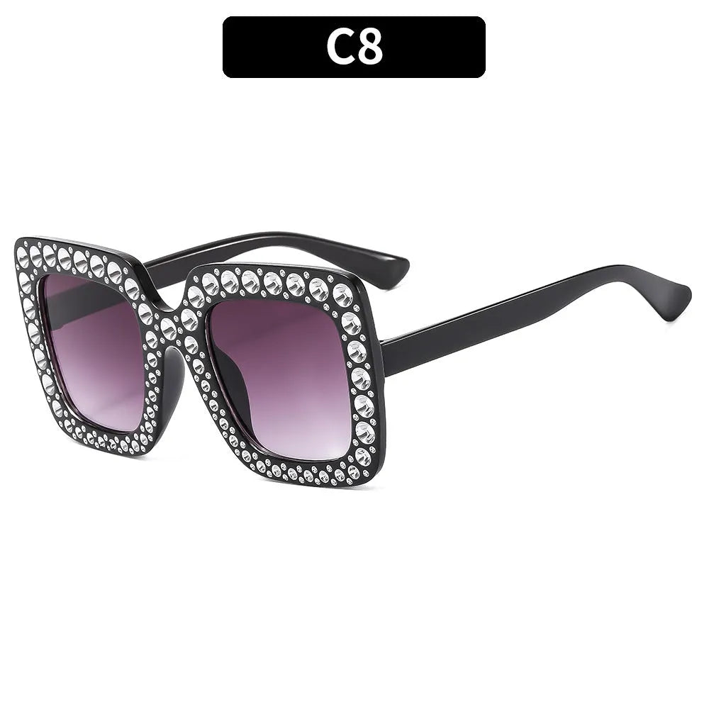 Plastic box sunglasses with multiple colour combinations including black frame grey piece and bright coloured options