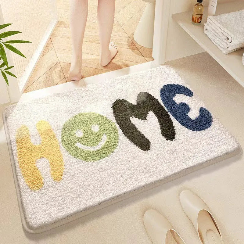 Rainbow pattern Sky Sea colour cashmere carpet floor mat with plastic bottom resistant to dirt