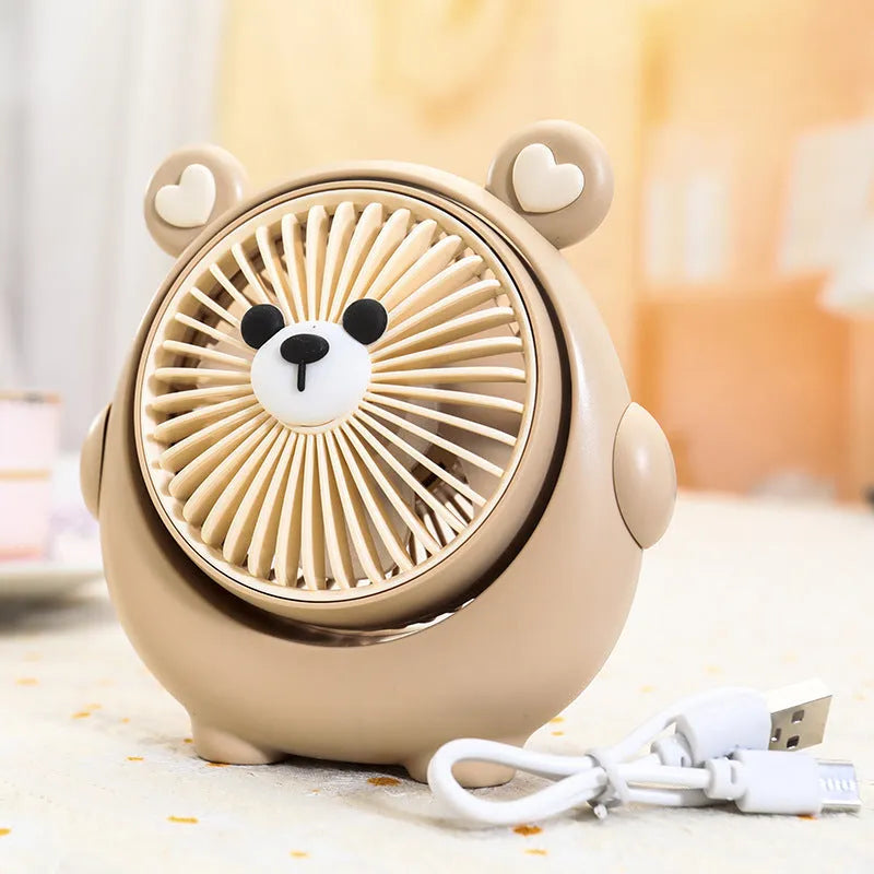 Cute dog-themed USB desktop electric fan with 3 speed settings in various colour options
