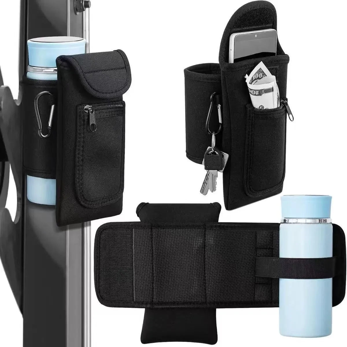Cloth fitness bottle sleeve for large kettles with magnetic or carabiner fastening in multiple colours.