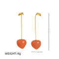Gold plated copper earrings with detailed carrot, orange, blueberry, chilli, lemon, olive, and peach designs.
