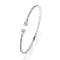 Personalised multi-zircon bracelet in blue or white colour on a copper band with simple style