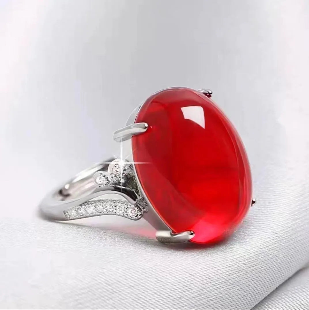 Adjustable natural sapphire ring with geometric ethnic design in five colour options