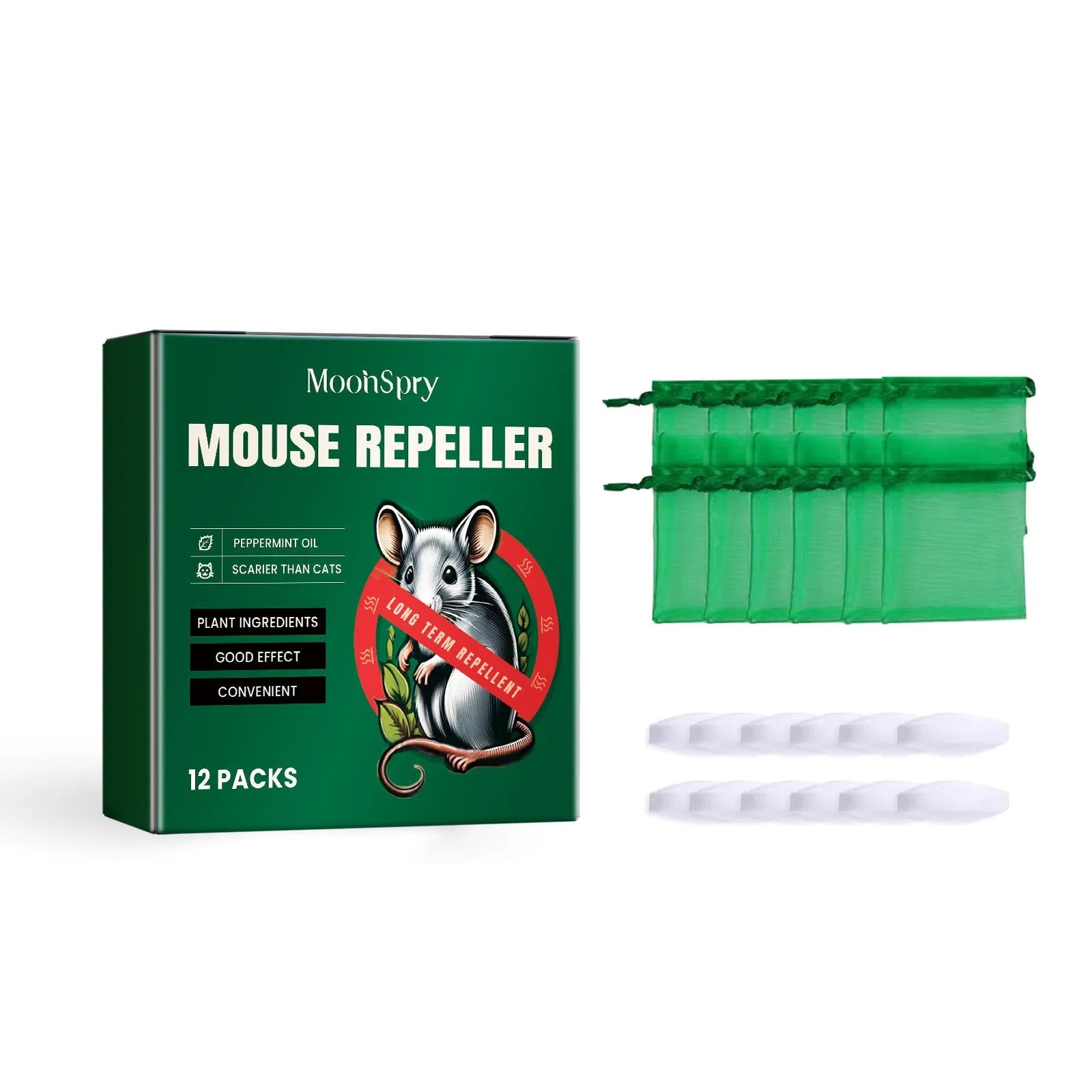 60ml bottle of natural rat repellent spray with a blend of clove, peppermint and camphor oils.