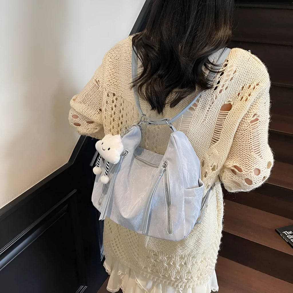 Women's soft PU fashion backpack in multiple colour options showing casual design