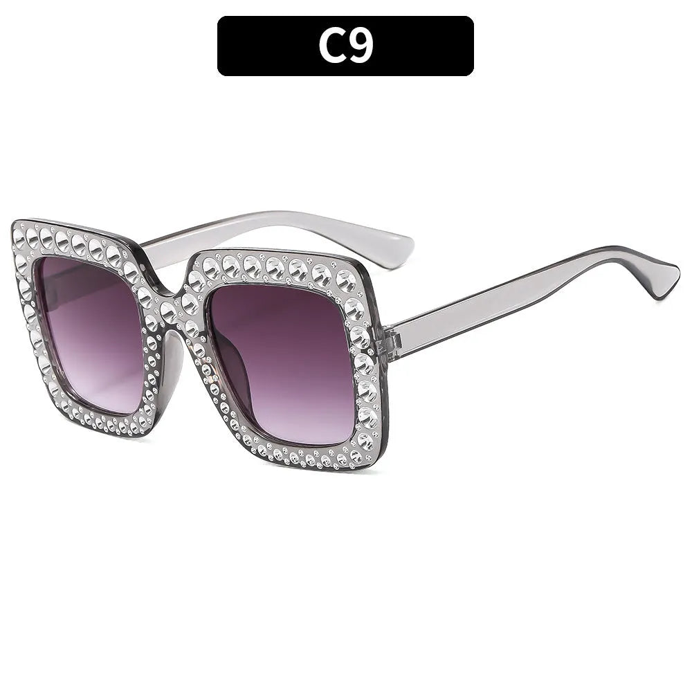 Plastic box sunglasses with multiple colour combinations including black frame grey piece and bright coloured options