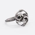 Titanium steel snake ring in retro European style with detailed design, shown in steel colour