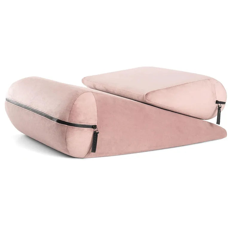 High density sponge triangle pillow with embroidery detail in grey colour.