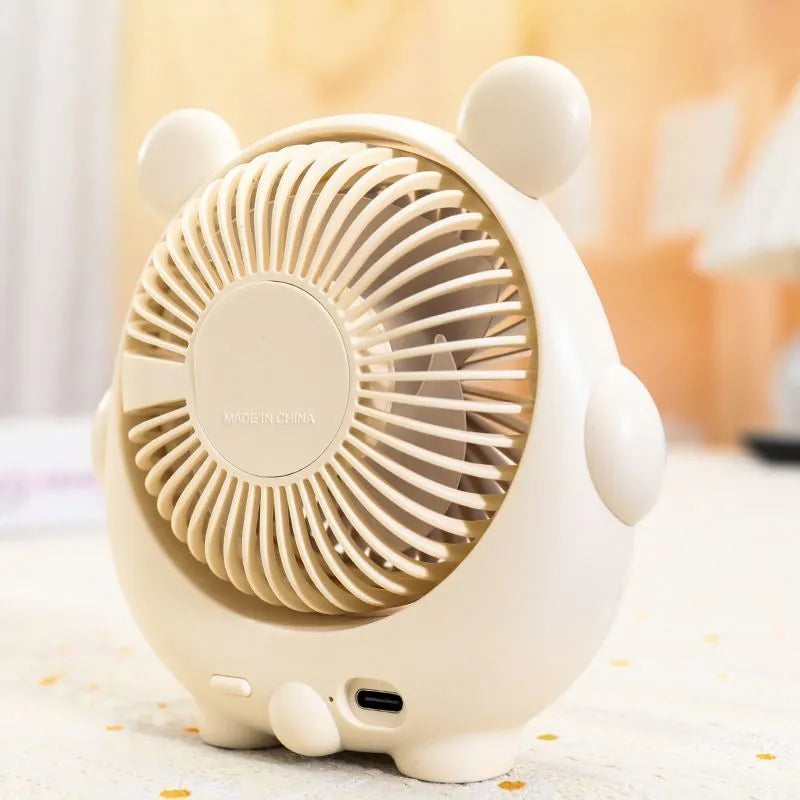 Cute dog-themed USB desktop electric fan with 3 speed settings in various colour options