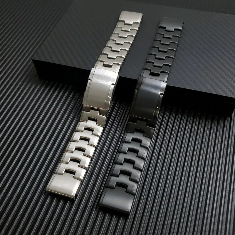 Garmin Fenix series replacement watch strap for Jiaming watches in silver, black and titanium colours
