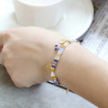 Women's handmade glass beaded bracelet with imitation pearls in European and American style