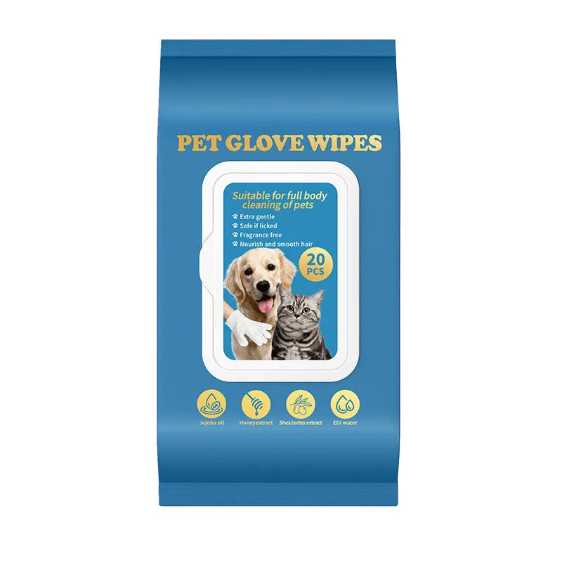 Disposable polyethylene pet gloves for cat and dog bath cleaning in multiple pack options