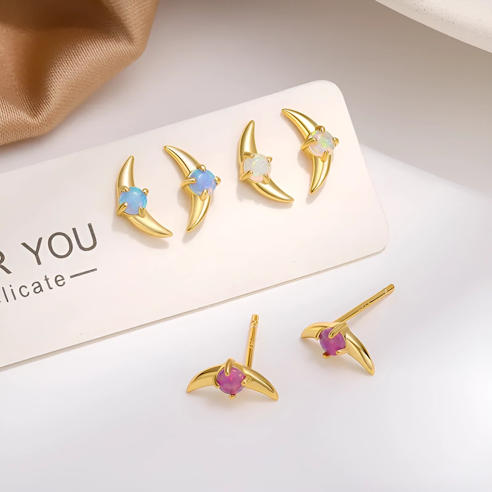 925 sterling silver geometric drop earrings with electroplated finish and cubic zirconia stones