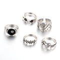 Black alloy fashion ring featuring a retro spade card design for women
