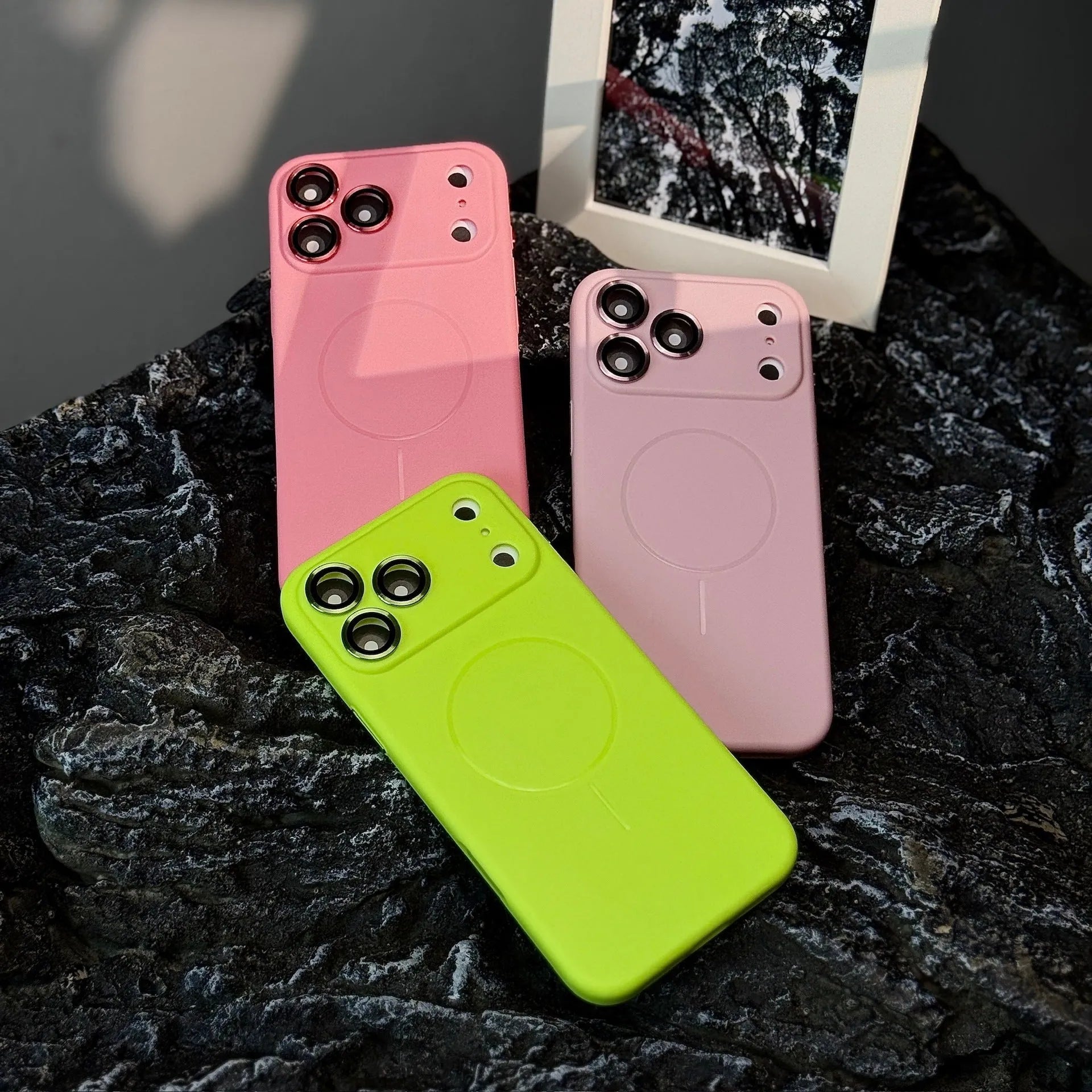 TPU magnetic suction phone case with built-in lens protector for iPhone 17 series in seven colours