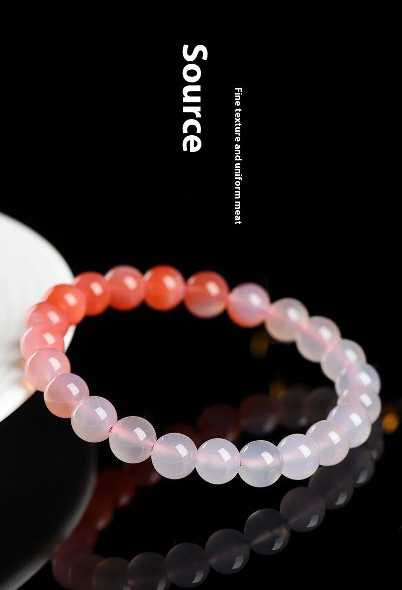 Yanyuan agate bracelet with gradient colour beads in a geometric single circle design.