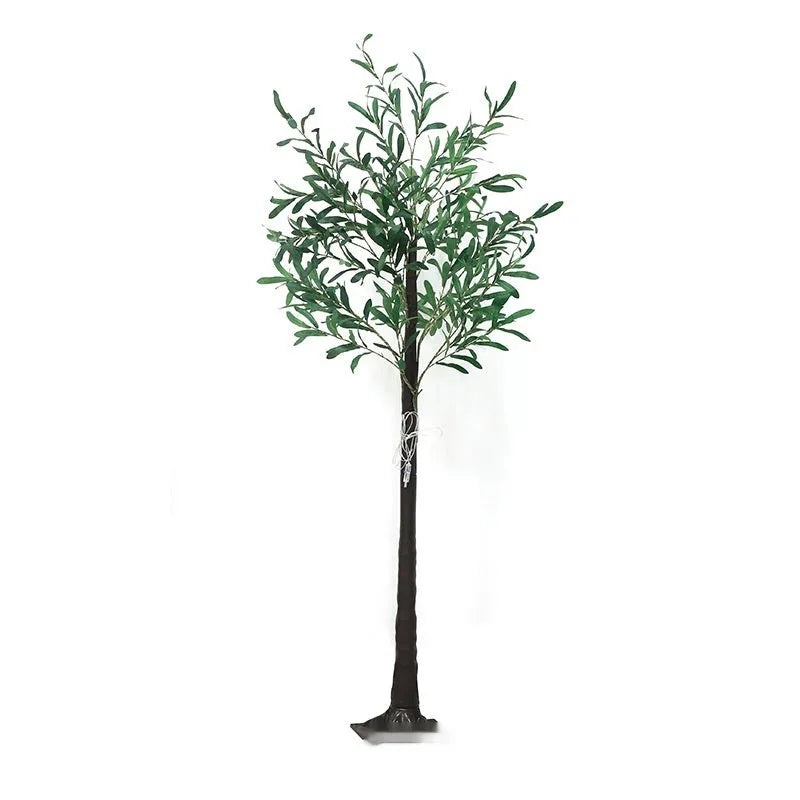 1.8 metre tall simulation olive leaf tree lamp with warm white LED lights for courtyard decoration