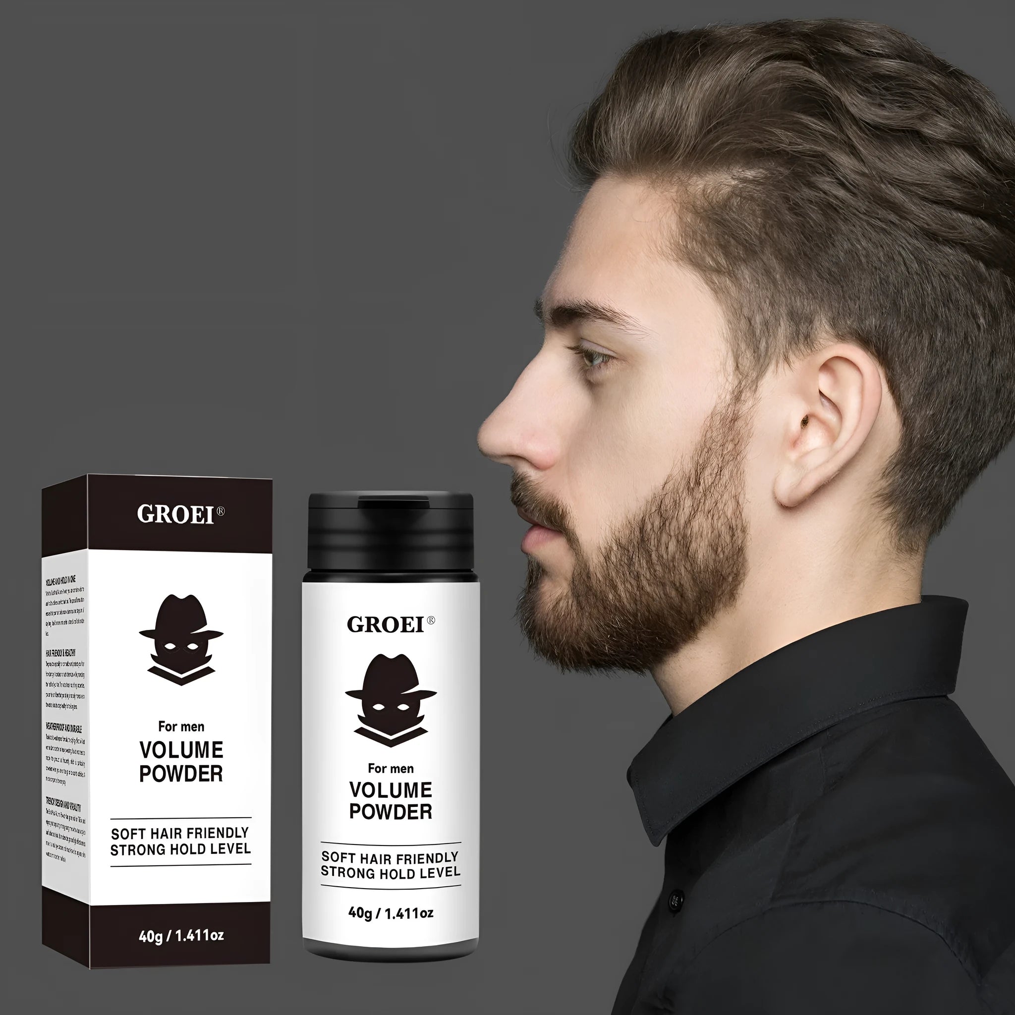 40g container of hair styling powder for oil control and fluffy volume