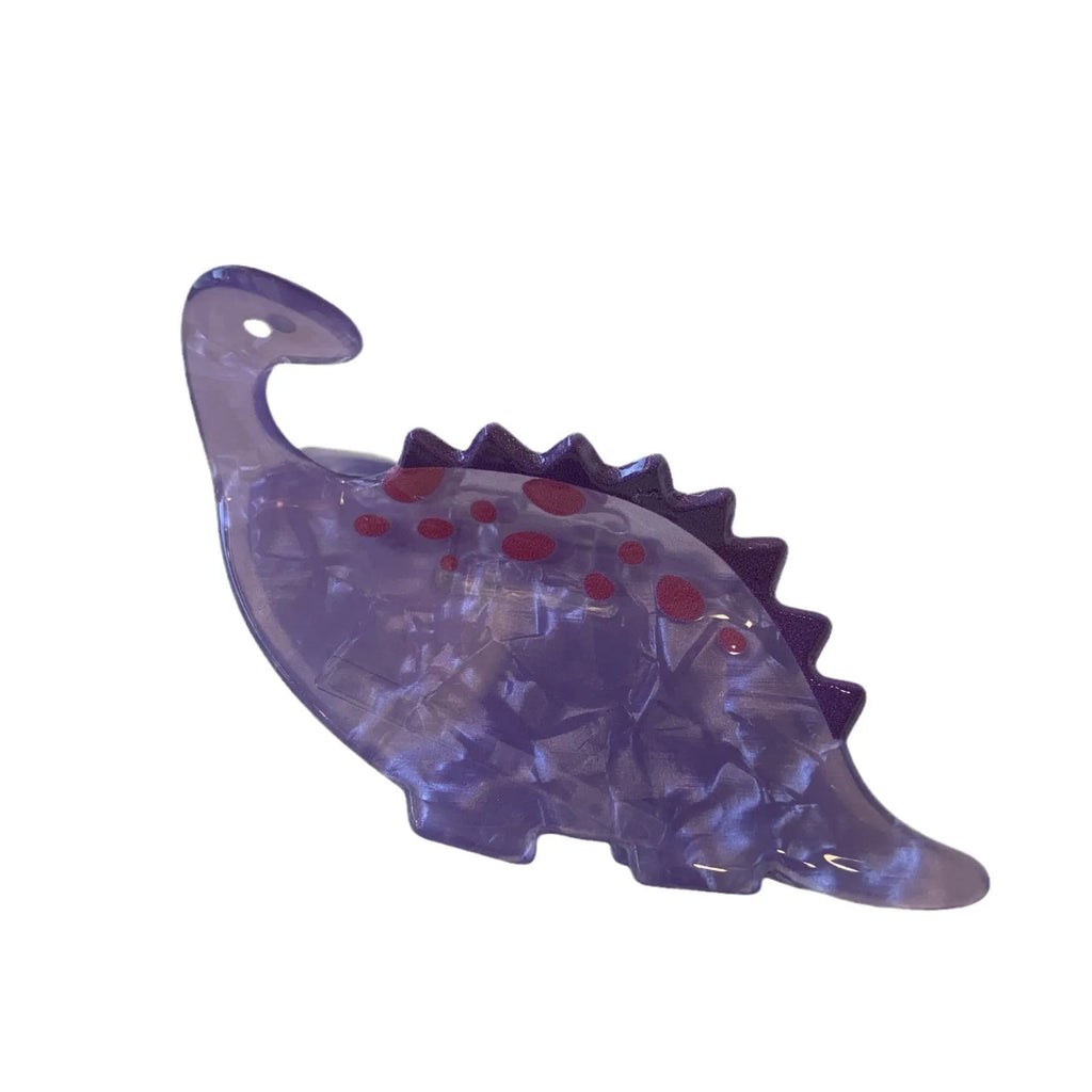 Acrylic dinosaur jaw clip hairpin in blue, brown, green, pink and purple colours with manual grip style