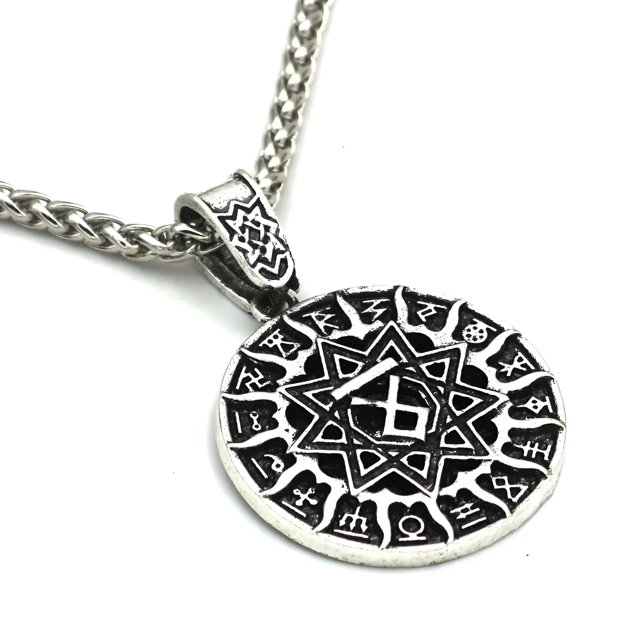Lunavin ODing logo pendant necklace with Nordic myth theme on adjustable 51-80cm chain