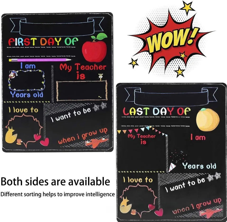 Wooden first day of school blackboard craftwork ornament with modern simple style