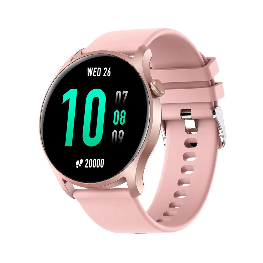 Bluetooth smart watch with heart rate and blood pressure monitoring on a silicone wristband