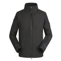 Men's thin commander stand collar polyester outdoor jacket in khaki colour with loose fit