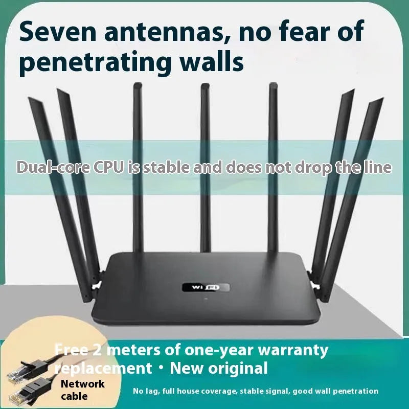 Dual-frequency 5G Gigabit router in white or black with wall-through coverage for whole-home WiFi