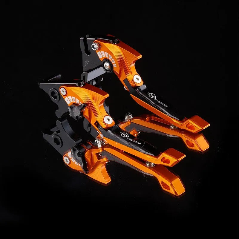 Adjustable anodised aluminium horn handle motorcycle clutch lever in multiple colour options