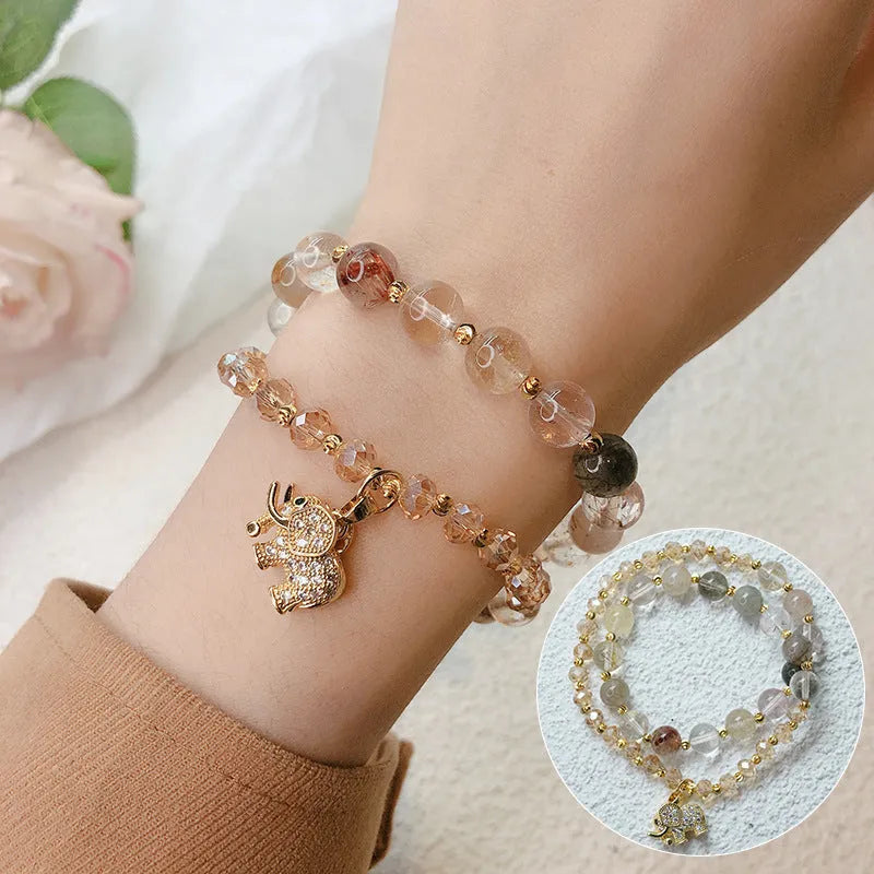Retro ethnic bracelet for women with 521 colour hair crystal beads