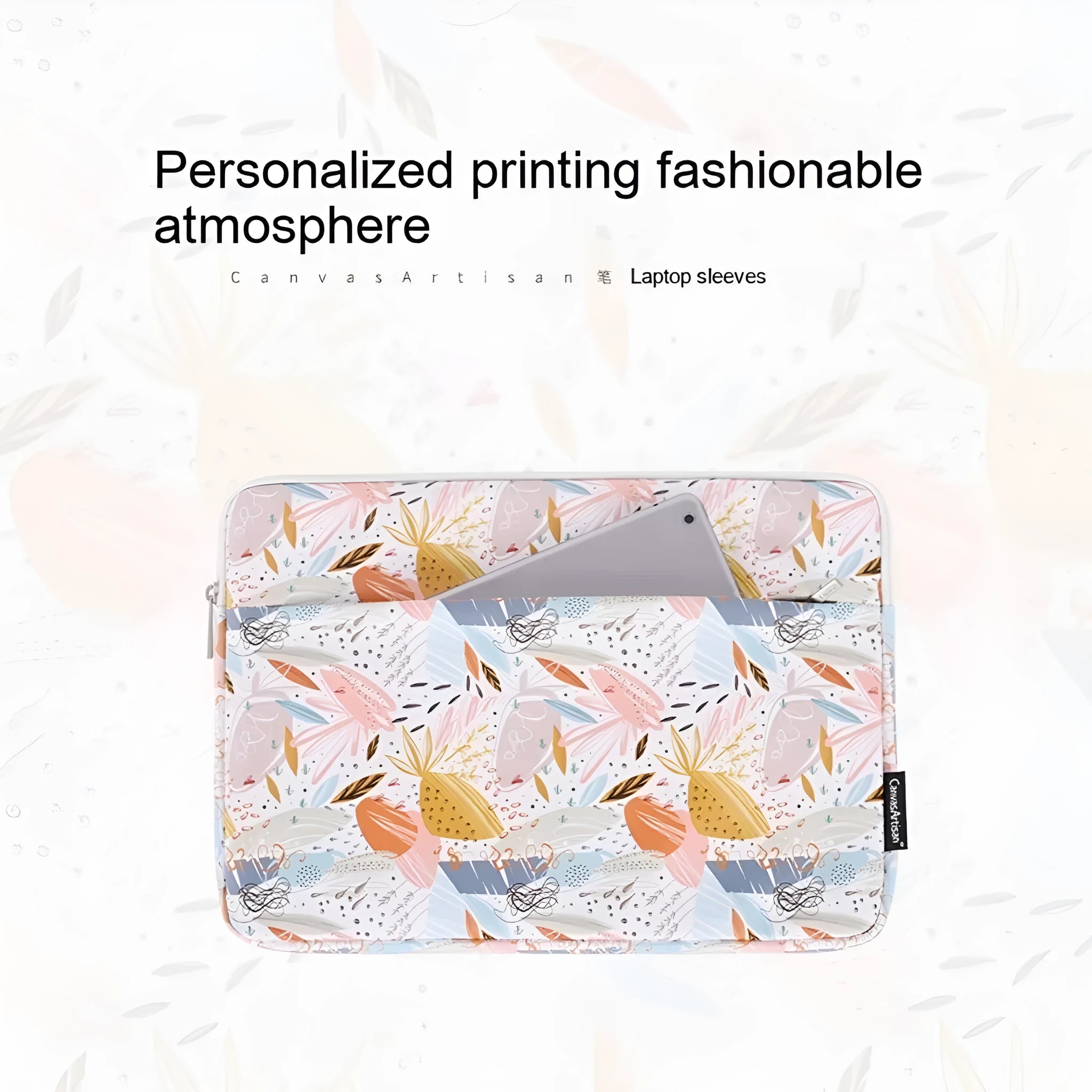 White waterproof laptop inner bag sleeve for 14-inch computers made from PU leather.
