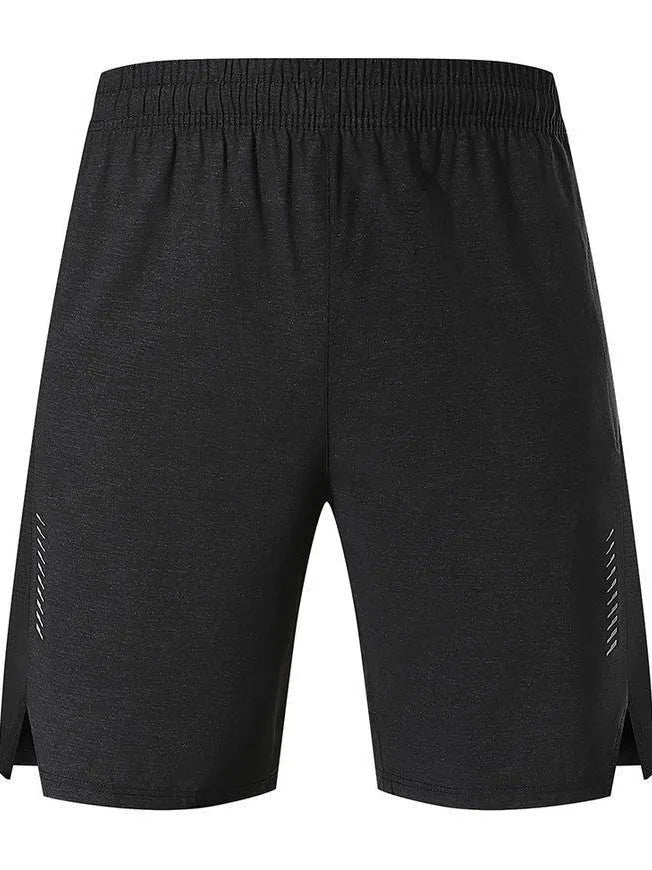 Men's five-point single layer spandex shorts in forest green colour with mid waist casual design